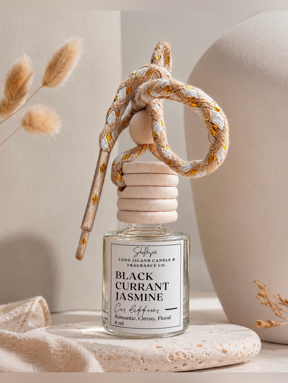 Black Currant Jasmine Car Diffuser | Aromatherapy | Floral Scent | 8ml Diffuser